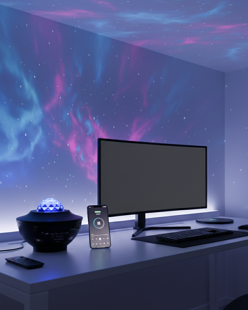 🌌 Proyector LED Nebulosa - Galaxia / Estrellas - PARLANTE Bluetooth 🎶