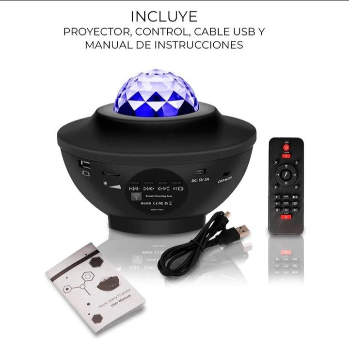 🌌 Proyector LED Nebulosa - Galaxia / Estrellas - PARLANTE Bluetooth 🎶